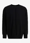 Comme Des Garçons Homme Deux Crewneck Sweatshirt With Frayed-lines In Black