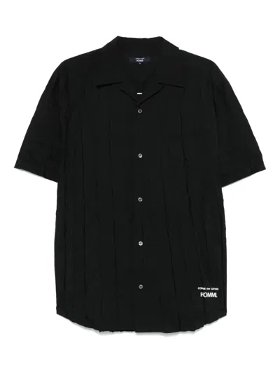 Comme Des Garçons Homme Deux Crinkled-finish Shirt In Black