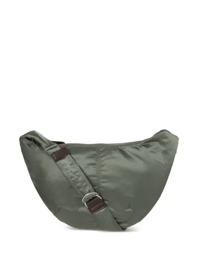 Comme Des Garçons Homme Deux Curved Nylon Messenger Bag In Green