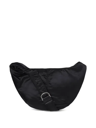 Comme Des Garçons Homme Deux Curved Zip Messenger Bag In Black
