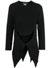 Comme Des Garçons Homme Deux Cut-out Detail Asymmetric Jumper In Black