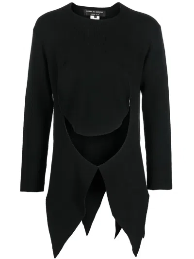 Comme Des Garçons Homme Deux Cut-out Detail Asymmetric Jumper In Black