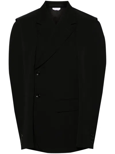 Comme Des Garçons Homme Deux Cut-out Single-breasted Blazer In Black