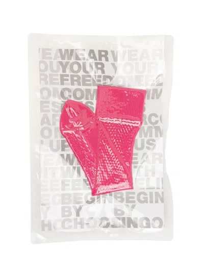 Comme Des Garçons Homme Deux Cut-out Elasticated Socks In Pink