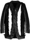 Comme Des Garçons Homme Deux Cutout Faux-fur Blazer In Black