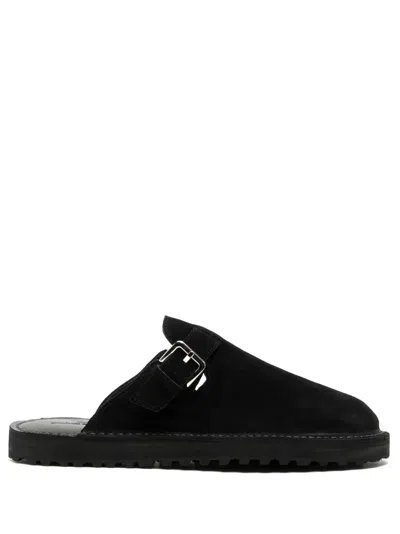 Comme Des Garçons Homme Deux Black Pin-buckle Loafers In 1 Black