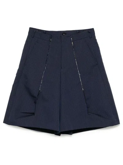 Comme Des Garçons Homme Deux Distressed Tailored Short In Blue