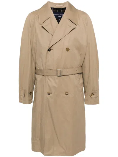 Comme Des Garçons Homme Deux Double Breasted Trench Coat In Beige