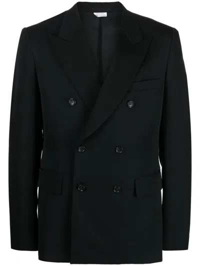 Comme Des Garçons Homme Deux Double-breasted Wool Blazer In Schwarz