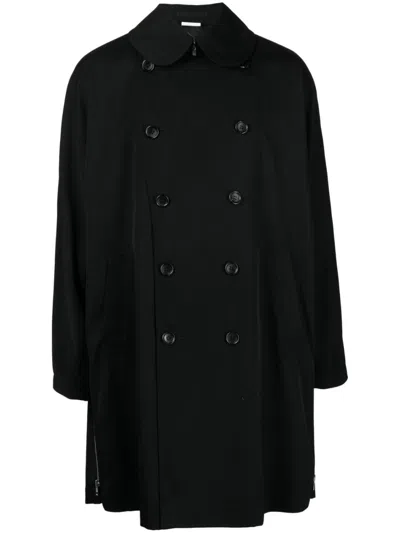 Comme Des Garçons Homme Deux Zip-detail Double-breasted Coat In Black