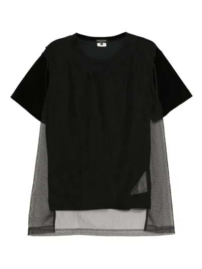 Comme Des Garçons Homme Deux Double-layer T-shirt In Black