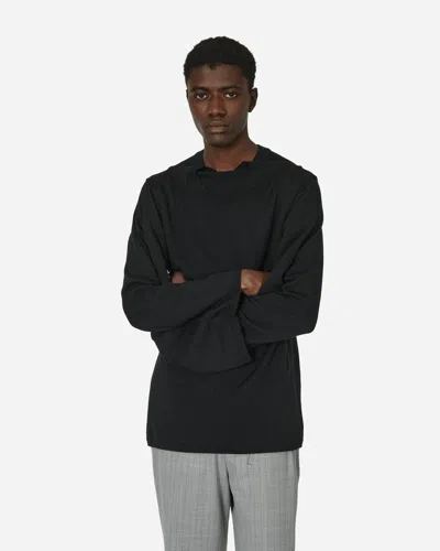 Comme Des Garçons Homme Deux Double Neck Wool Sweater In Black