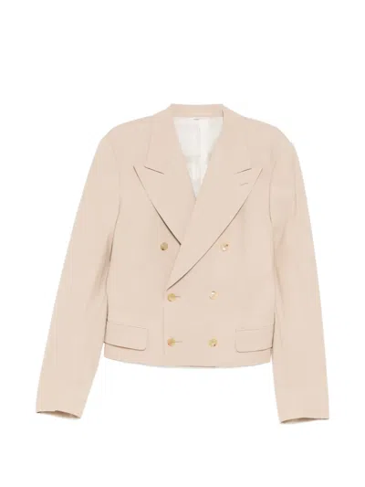 Comme Des Garçons Homme Deux Double-breasted Cropped Jacket In Nude