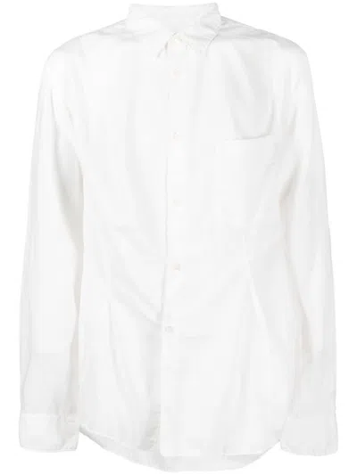 Comme Des Garçons Homme Deux Draped Long-sleeve Shirt In White