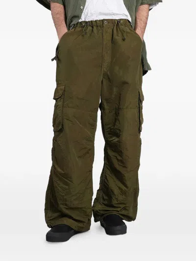 Comme Des Garçons Homme Deux Drawstring Cargo Pants In Green
