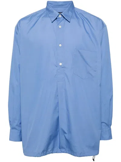 Comme Des Garçons Homme Deux Drawstring Hem Long Sleeves Shirt In Blue