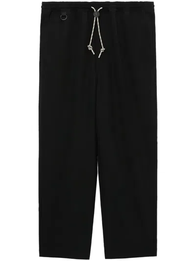 Comme Des Garçons Homme Deux Drawstring Straight-leg Trousers In Black