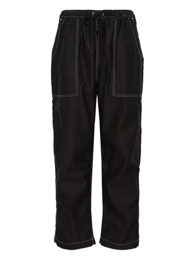 Comme Des Garçons Homme Deux Drawstring-waist Trousers In Black