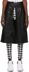 Comme Des Garçons Homme Deux Faux-leather Croc Cut-out Shorts In 1 Black