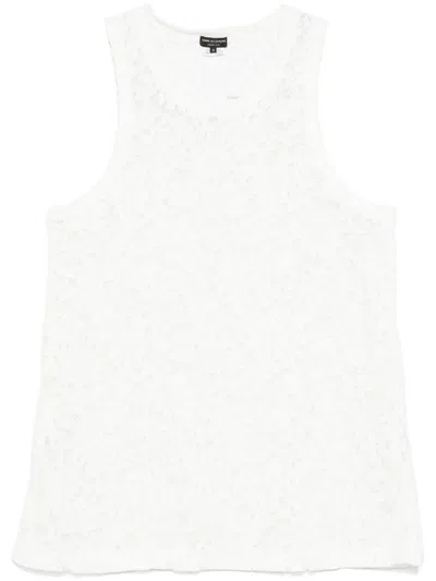 Comme Des Garçons Homme Deux Floral-lace Tank Top In White
