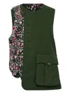 Comme Des Garçons Homme Deux Floral-motif Panelled Vest In Green