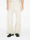 Comme Des Garçons Homme Deux Frayed-details Tailored Trousers In White