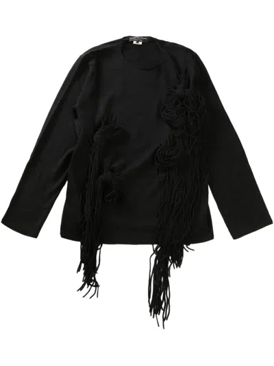 Comme Des Garçons Homme Deux Fringe-detailing Jumper In Black