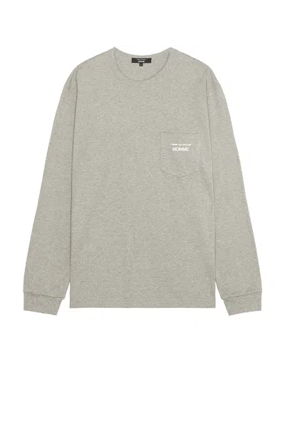 Comme Des Garçons Homme Deux Garment Print Longsleeve Tee In Top Grey