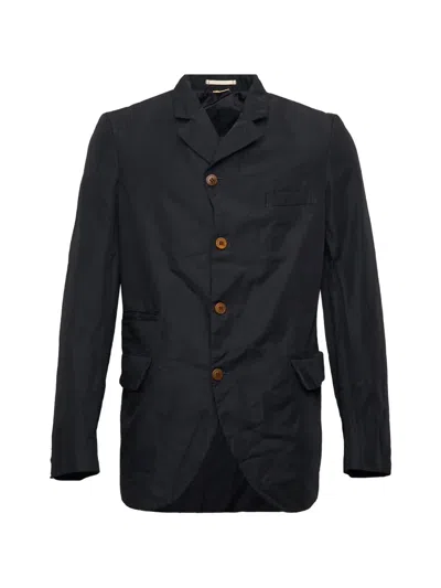 Comme Des Garçons Homme Deux Garment-dyed Single-breasted Jacket In Black