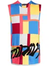 Comme Des Garçons Homme Deux Geometric-print Sleeveless Top In Multicolour