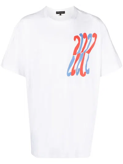 Comme Des Garçons Homme Deux Graphic-print Cotton T-shirt In White
