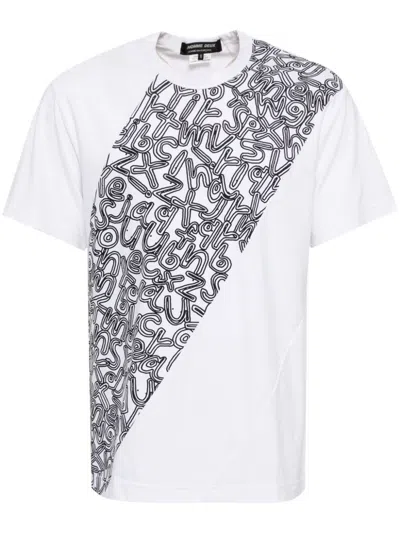 Comme Des Garçons Homme Deux Graphic-print Cotton T-shirt In White