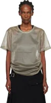 Comme Des Garçons Homme Deux Gray Mesh T-shirt In Gray
