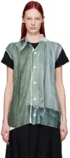 Comme Des Garçons Homme Deux Green Printed Cardigan In 1 White