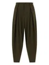 Comme Des Garçons Homme Deux Herringbone Pleated Trousers In Green