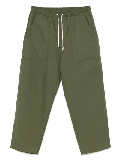 Comme Des Garçons Homme Deux Herringbone Trousers In Grün