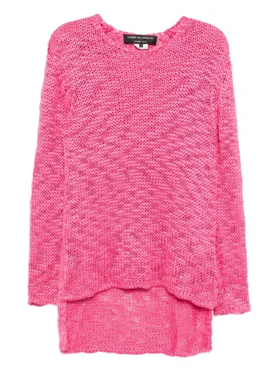 Comme Des Garçons Homme Deux High-low-hem Jumper In Pink