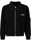 Comme Des Garçons Homme Deux Knitted Jersey Bomber Jacket In Black
