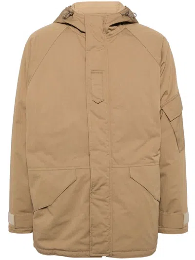 Comme Des Garçons Homme Deux Hooded Down Jacket In Neutrals