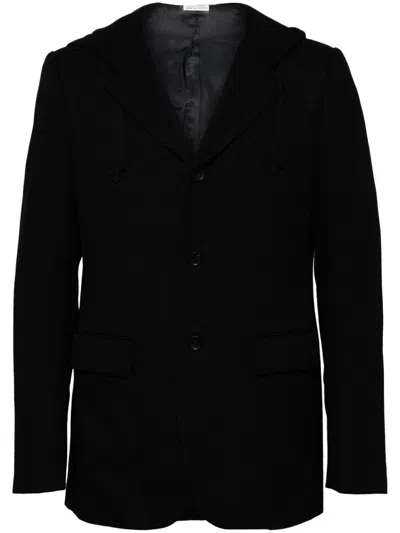 Comme Des Garçons Homme Deux Hooded Twill Blazer In Black