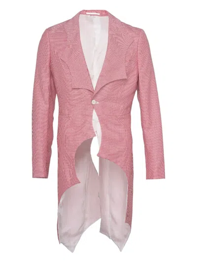 Comme Des Garçons Homme Deux Houndstooth Skull-printed Coat In Pink