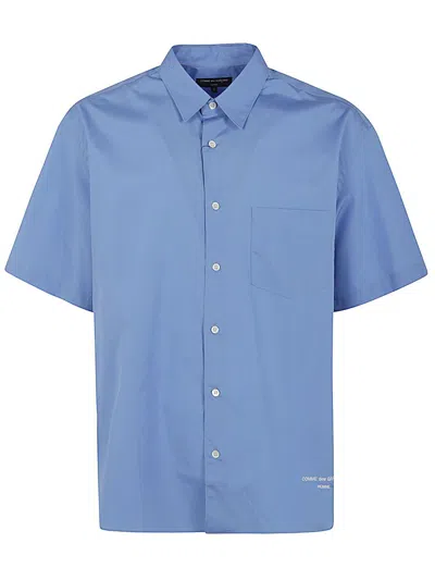 Comme Des Garçons Homme Deux Iconic Cotton Shirt With Logo In Blue