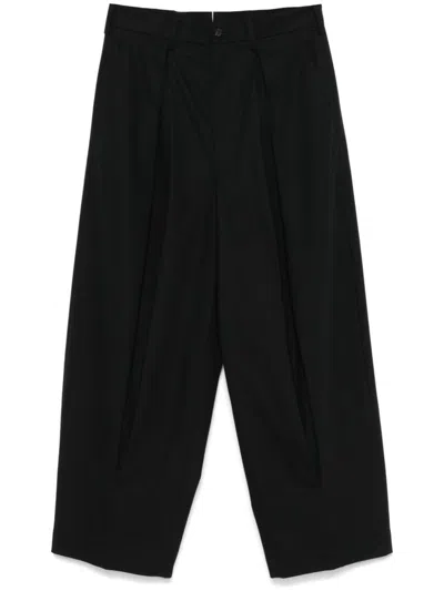 Comme Des Garçons Homme Deux Inverted-pleat Trousers In Black