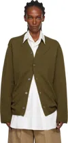 Comme Des Garçons Homme Deux Khaki Cotton Jersey Cardigan In Green