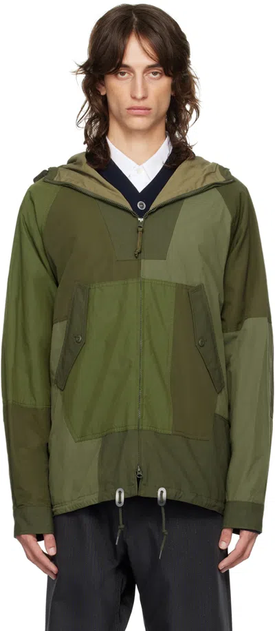 Comme Des Garçons Homme Deux Khaki Patchwork Jacket In 2 Khaki Mix