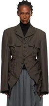 Comme Des Garçons Homme Deux Khaki Wool Top Gabardine Medium Blazer