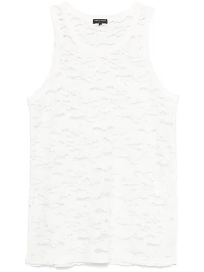 Comme Des Garçons Homme Deux Lace Tank Top In White