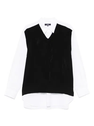 Comme Des Garçons Homme Deux Layered Shirt In White