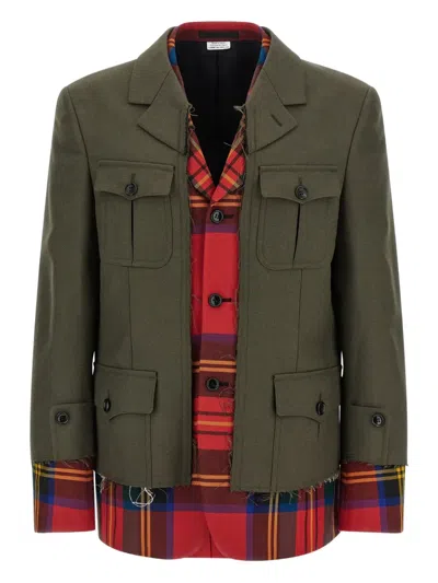 COMME DES GARÇONS HOMME DEUX LAYERED WOOL MILITARY JACKET
