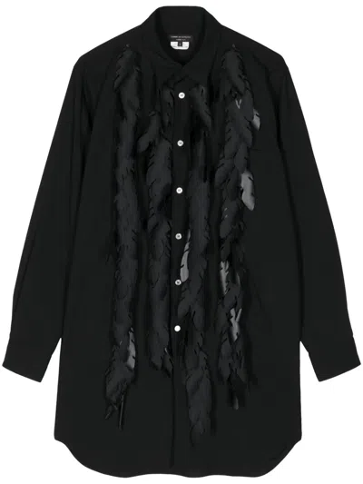Comme Des Garçons Homme Deux Leaf-appliqué Long-sleeve Shirt In Black